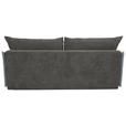 SCHLAFSOFA  mit Liegefunktion, Rücken echt Cord, Flachgewebe Grau  - Schwarz/Grau, KONVENTIONELL, Textil/Metall (223/72/100cm) - Carryhome