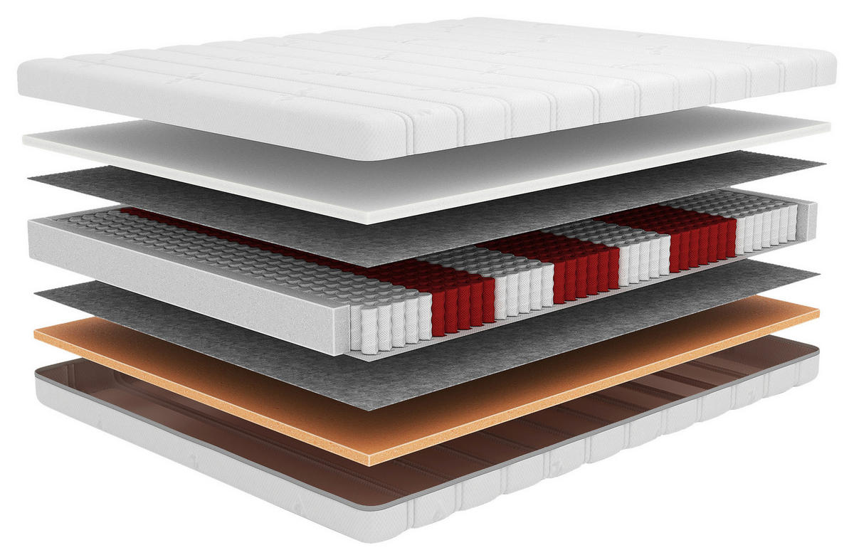 WENDEMATRATZE 200/200 cm, Höhe ca.: 20 cm, H3 + H4 = fest + sehr fest,  - Weiß, Basics, Textil (200/200cm) - Chameo