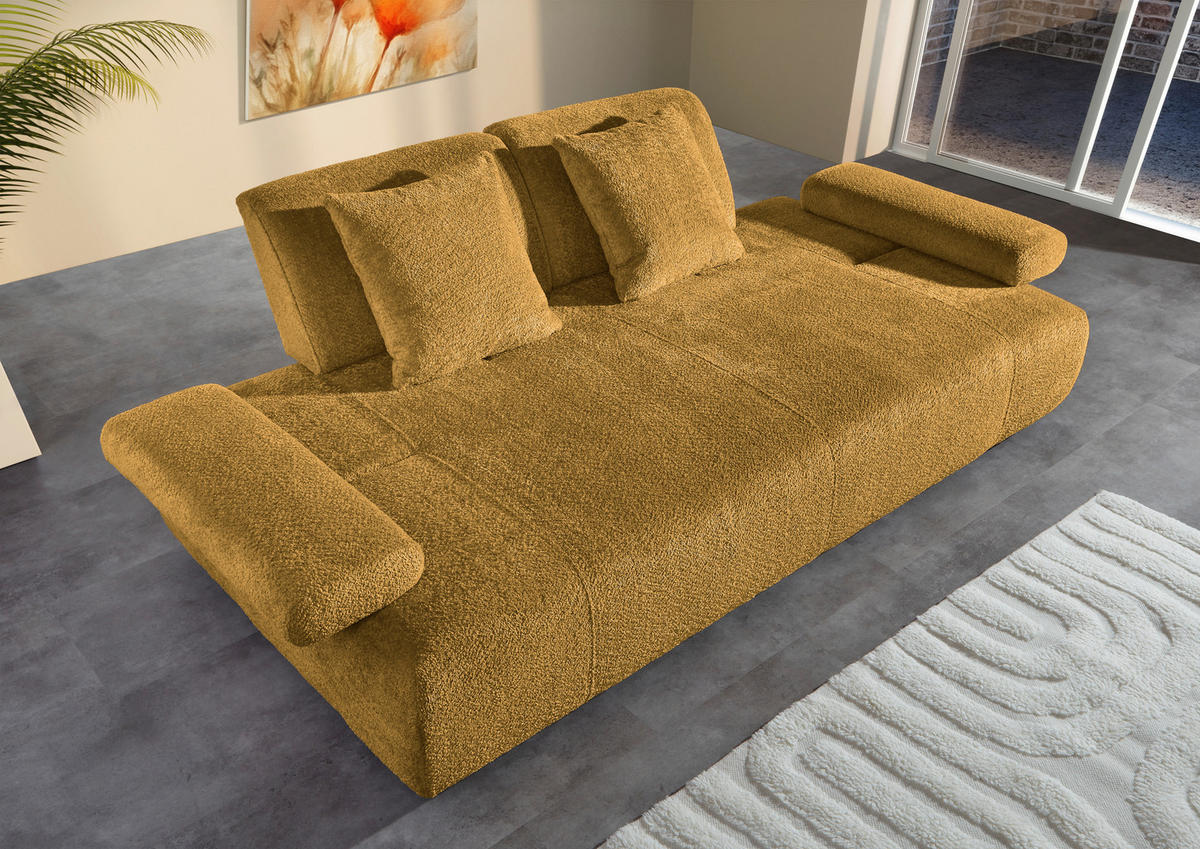 SCHLAFSOFA in Textil Gelb  - Gelb/Schwarz, Konventionell, Kunststoff/Textil (235-255/80/116-138cm) - Carryhome