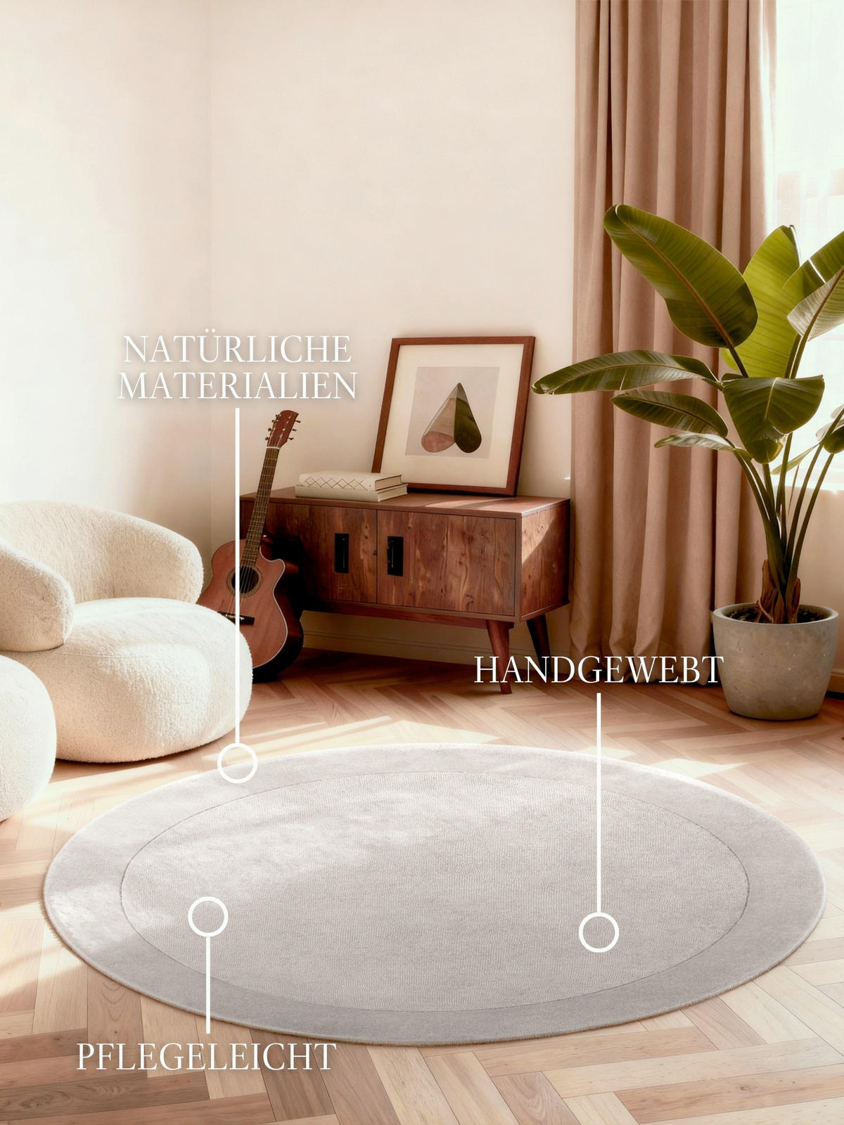 WOLLTEPPICH 150 cm Grau rund  - Grau, Basics, Textil (150cm) - Villeroy & Boch