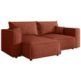 ECKSOFA Terracotta Webstoff Zierkissen, Rückenkissen, Rücken echt  - Terracotta/Schwarz, MODERN, Kunststoff/Textil (153/250cm) - Xora