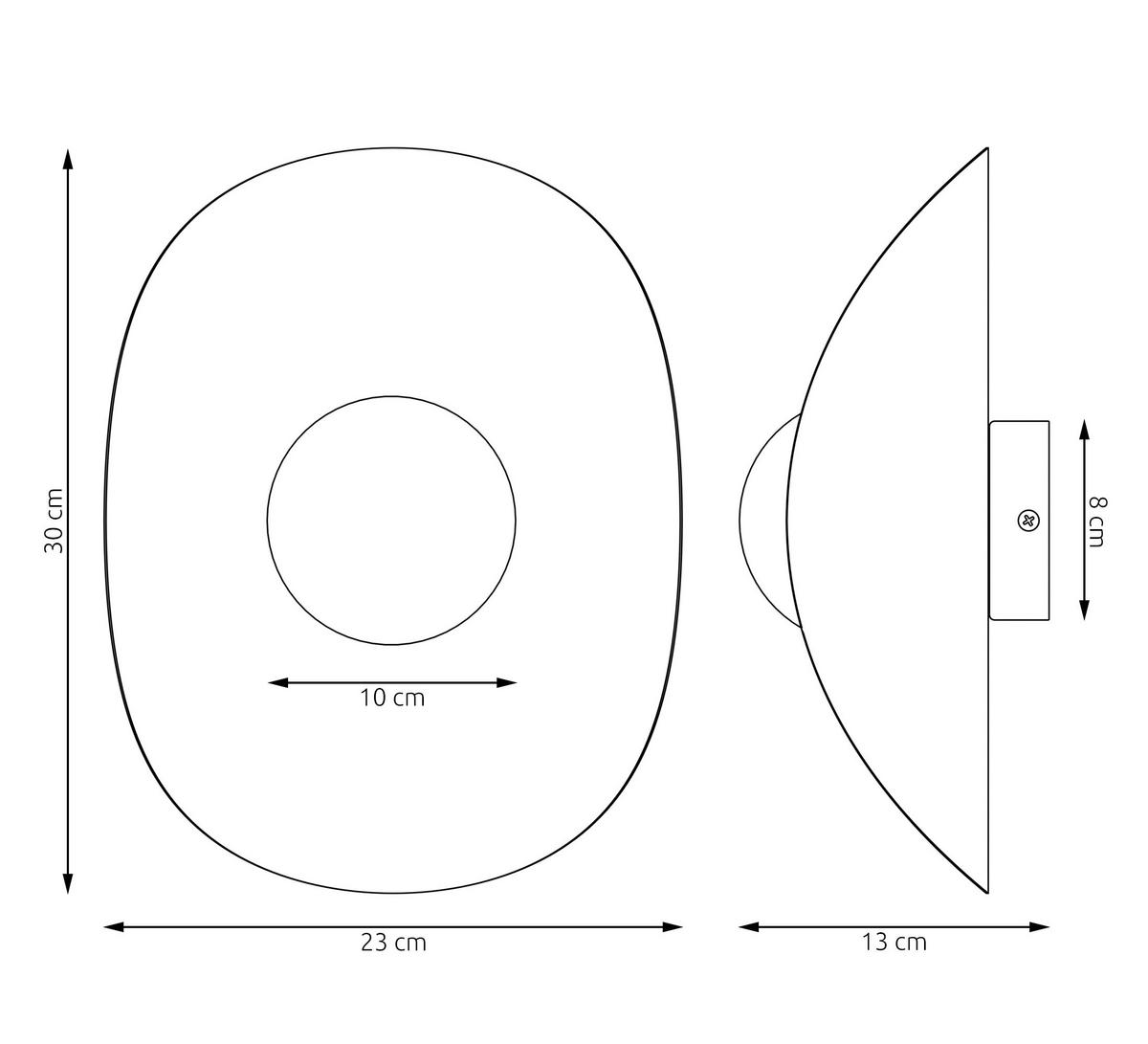 WANDLEUCHTE  23/13/30 cm    - Weiß, Design, Glas/Metall (23/13/30cm)