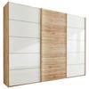 SCHWEBETÜRENSCHRANK 300/217/67 cm 3-türig Buchefarben, Weiß  - Buchefarben/Weiß, Natur, Glas/Holz (300/217/67cm) - Linea Natura