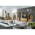 WOHNWAND in Dunkelgrau, Wildeiche 324/202/45 cm - Wildeiche/Dunkelgrau, Design, Glas/Holz (324/202/45cm) - Valnatura