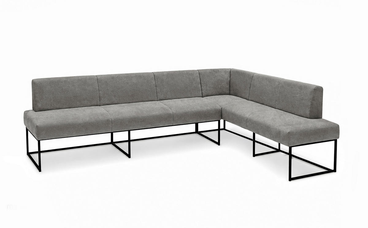 UGAONA KLUPA  siva   - siva/crna, Moderno, drvo/metal (265/199cm) - Livetastic