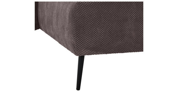 ECKSOFA Braun Chenille  - Schwarz/Braun, KONVENTIONELL, Textil/Metall (164/255cm) - Carryhome