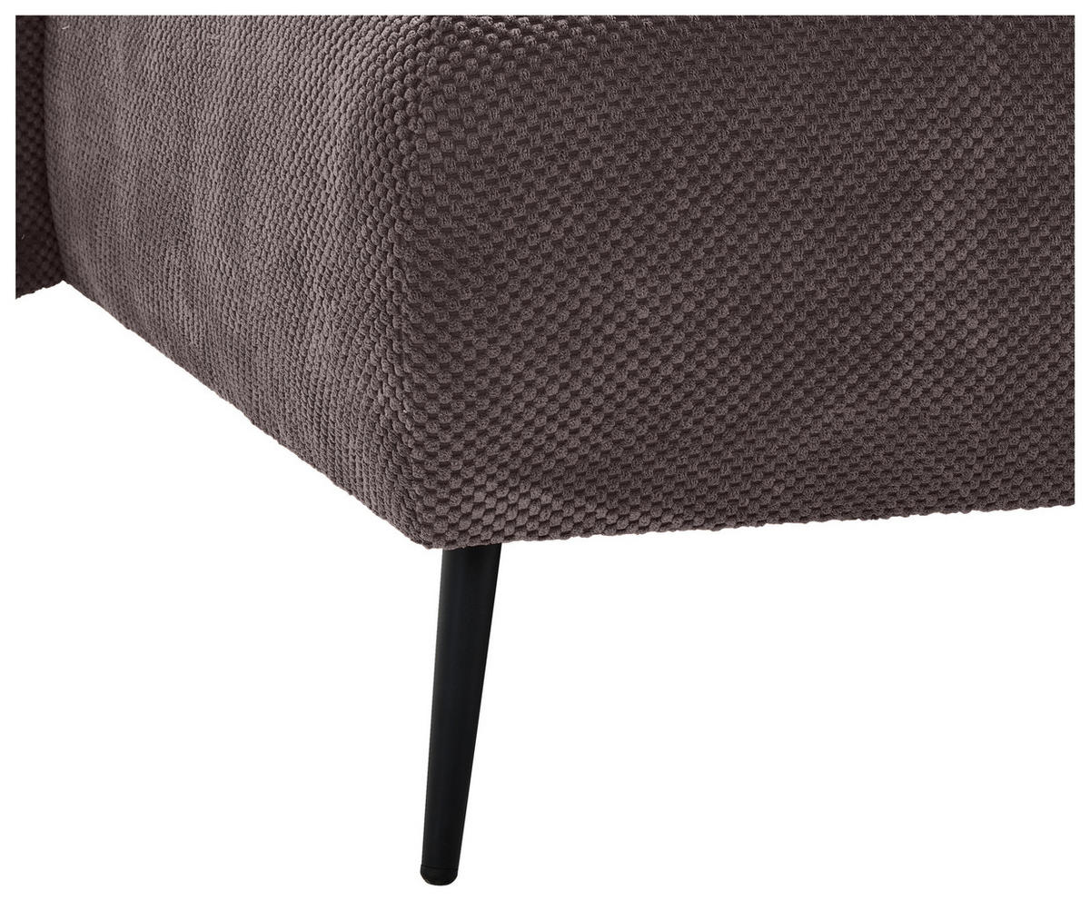 HÖRNSOFFA i chenille brun  - brun/svart, Klassisk, metall/textil (164/255cm) - MID.YOU