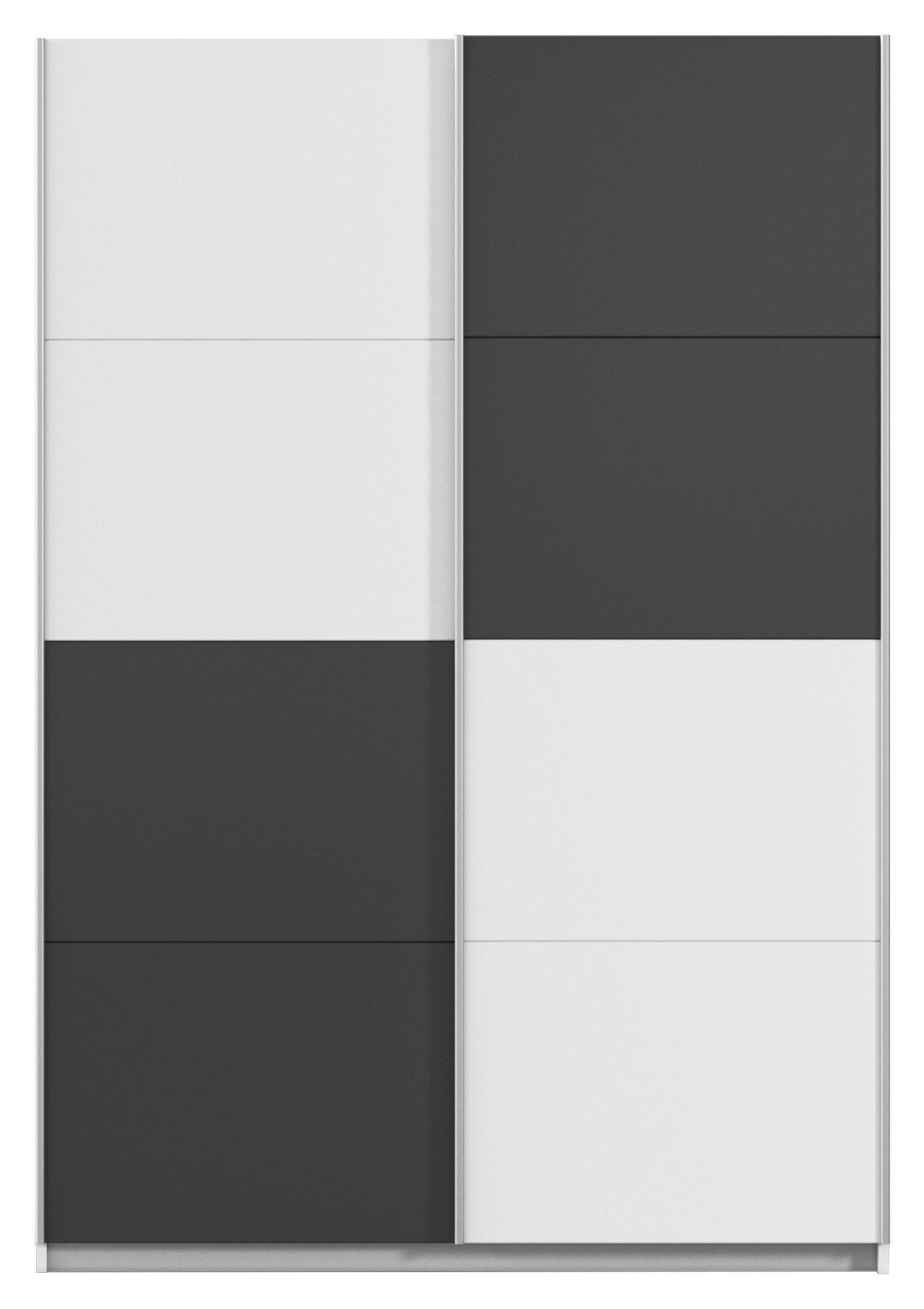 SCHWEBETÜRENSCHRANK in Weiss, Graphitfarben  - Weiss/Alufarben, Modern, Holzwerkstoff/Metall (136/197/61cm) - Rauch Möbel