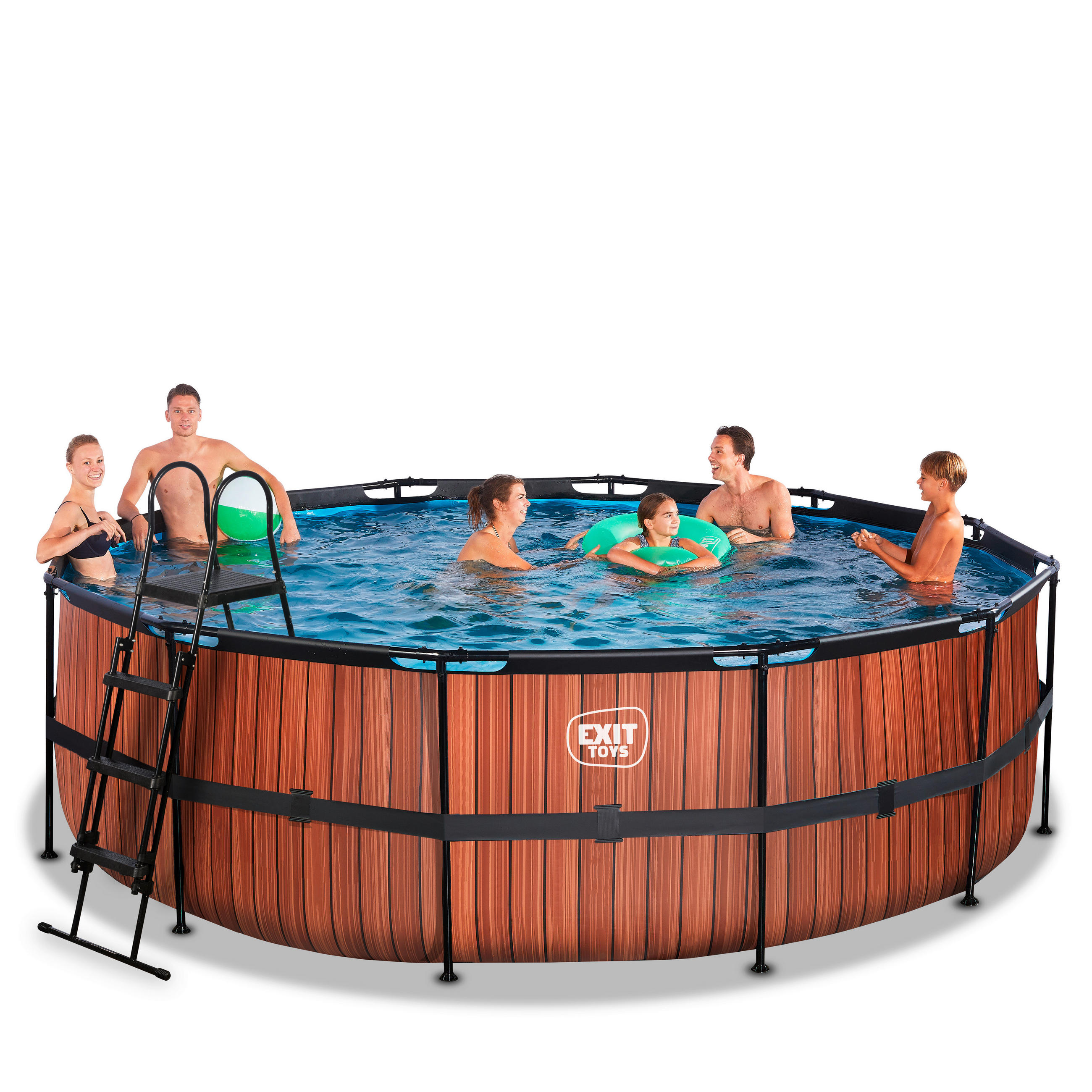 POOL SET 450/122 cm  - brun, Klassisk, plast (450/122cm) - EXIT Toys
