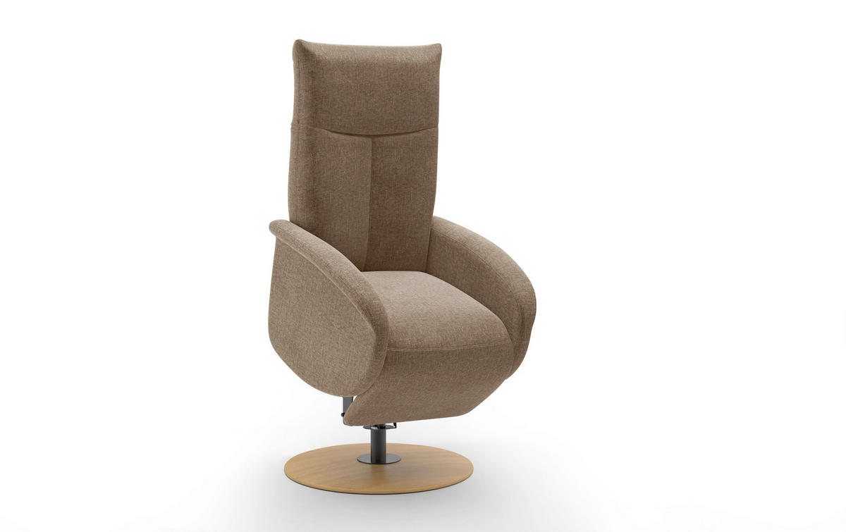 RELAXSESSEL Textil Hellbraun  - Hellbraun/Eichefarben, Konventionell, Holzwerkstoff/Textil (75/112/82cm) - Sit & More