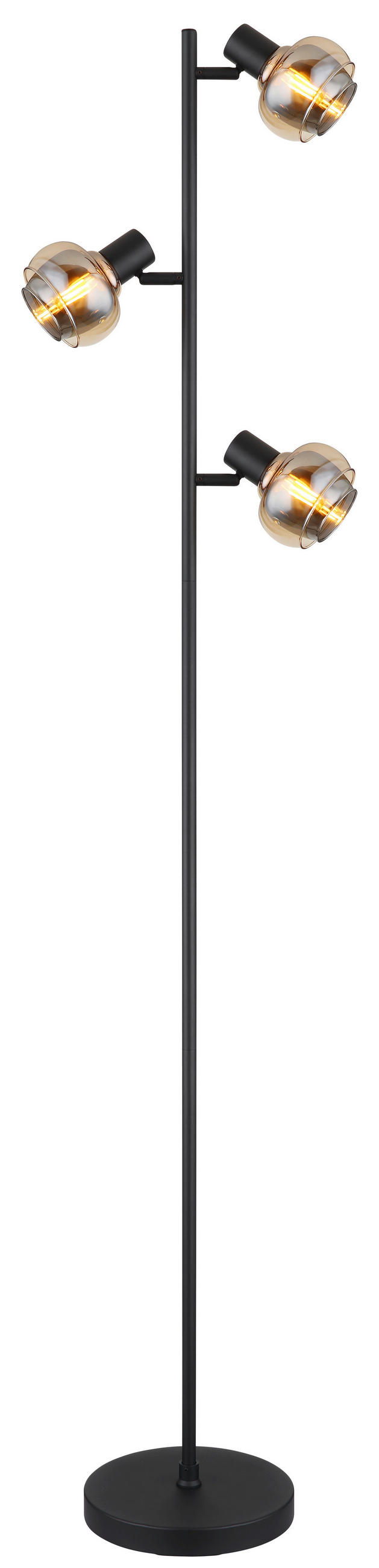 STEHLEUCHTE  25/23 cm   - Schwarz, Basics, Glas/Metall (25/23cm) - Globo