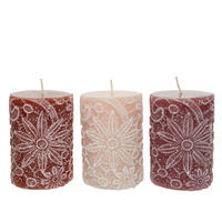 Lumânare - roz antic/roșu, Basics (7/10cm)