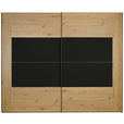 SCHWEBETÜRENSCHRANK  in Eichefarben, Dunkelgrau  - Eichefarben/Dunkelgrau, KONVENTIONELL, Glas/Holzwerkstoff (271/223/69cm) - Xora