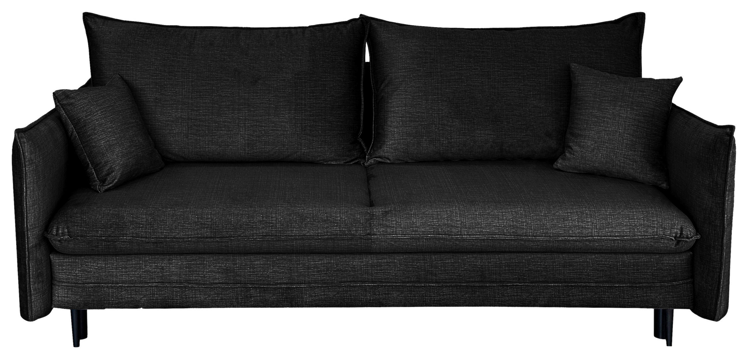 SCHLAFSOFA Flachgewebe Schwarz  - Schwarz, Design, Holz/Kunststoff (216/96/102cm) - MID.YOU