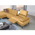 ECKSOFA in Echtleder Gelb  - Gelb/Schwarz, Design, Leder/Metall (157/325cm) - Dieter Knoll