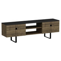 NÍZKÁ KOMODA, tmavý dub, 160/50/35 cm - černá/tmavý dub, Design, kompozitní dřevo (160/50/35cm) - Livetastic