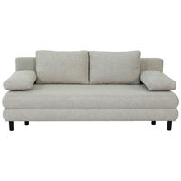 SCHLAFSOFA Webstoff Taupe  - Taupe/Schwarz, Design, Textil/Metall (197/84/92,5cm) - home24
