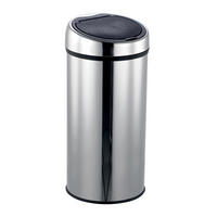 ABFALLEIMER 30 L  - Silberfarben/Schwarz, Basics, Metall (35/66/35cm) - Spirella