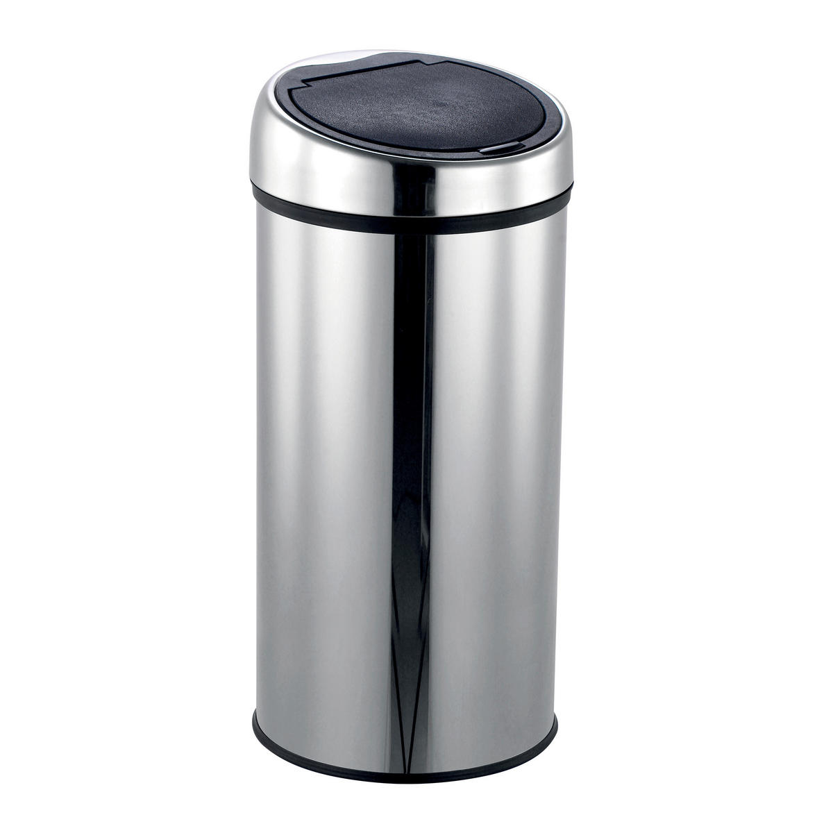 ABFALLEIMER 30 L  - Silberfarben/Schwarz, Basics, Metall (35/66/35cm) - Spirella