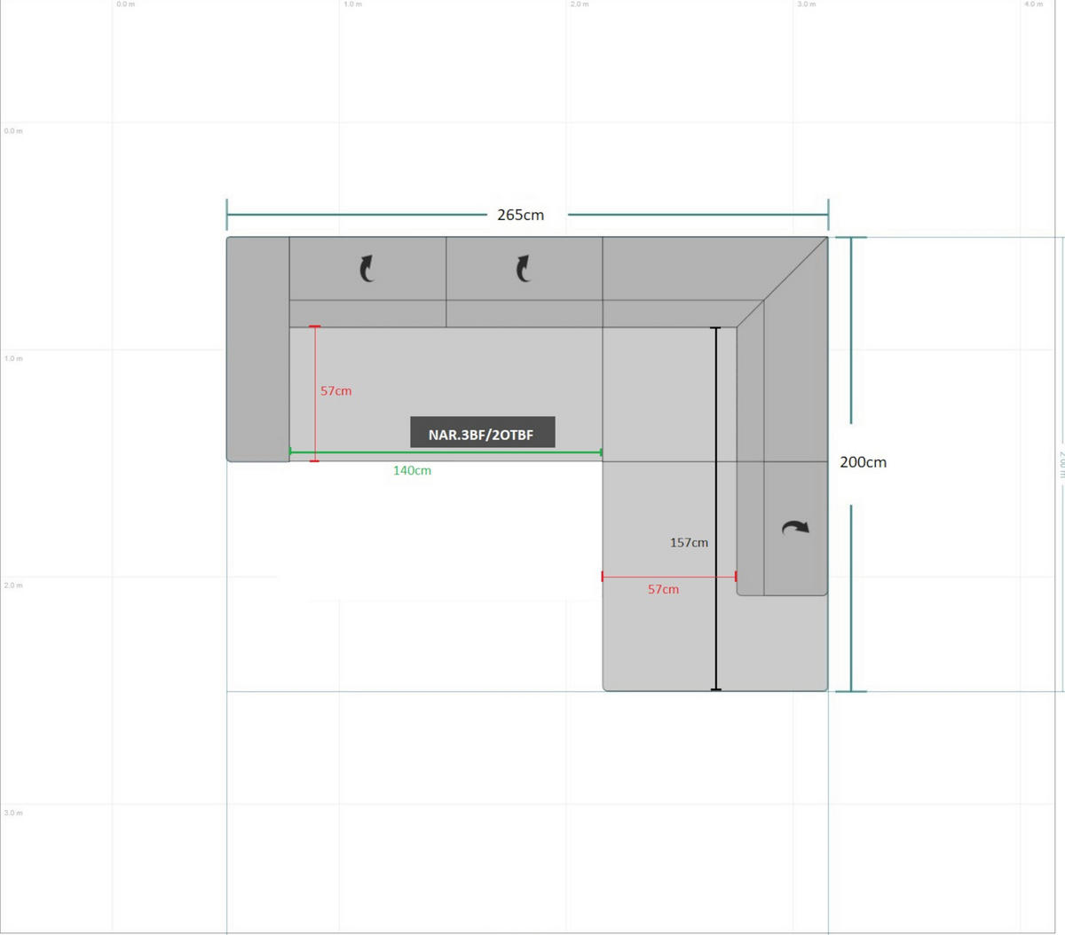 ECKSOFA in Struktur Beige  265/200 cm  - Beige/Naturfarben, KONVENTIONELL, Holz/Textil (265/200cm) - Stylife
