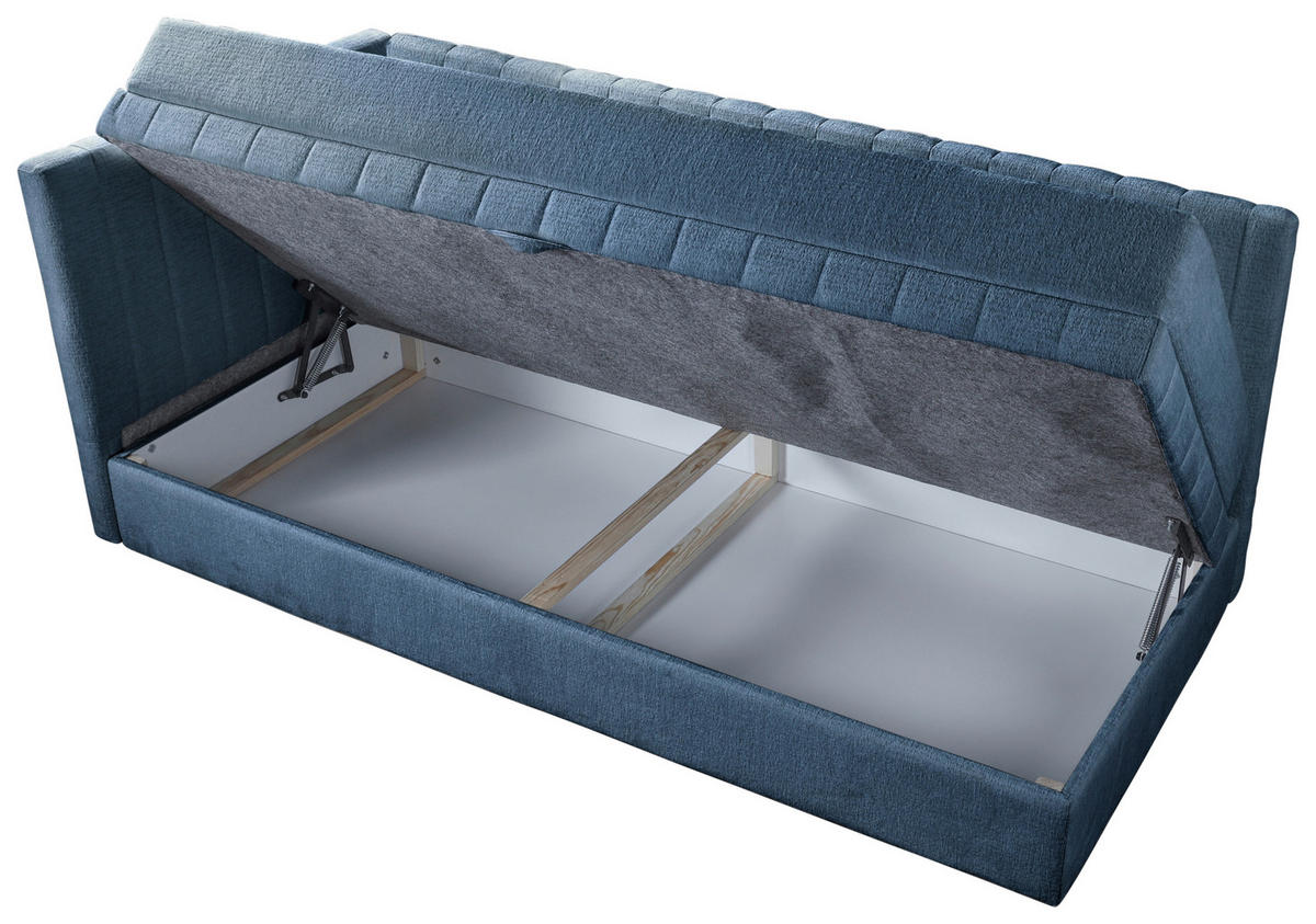 SCHLAFSOFA in Struktur Blau  - Blau/Schwarz, Design, Holz/Holzwerkstoff (212/83/99cm) - MID.YOU