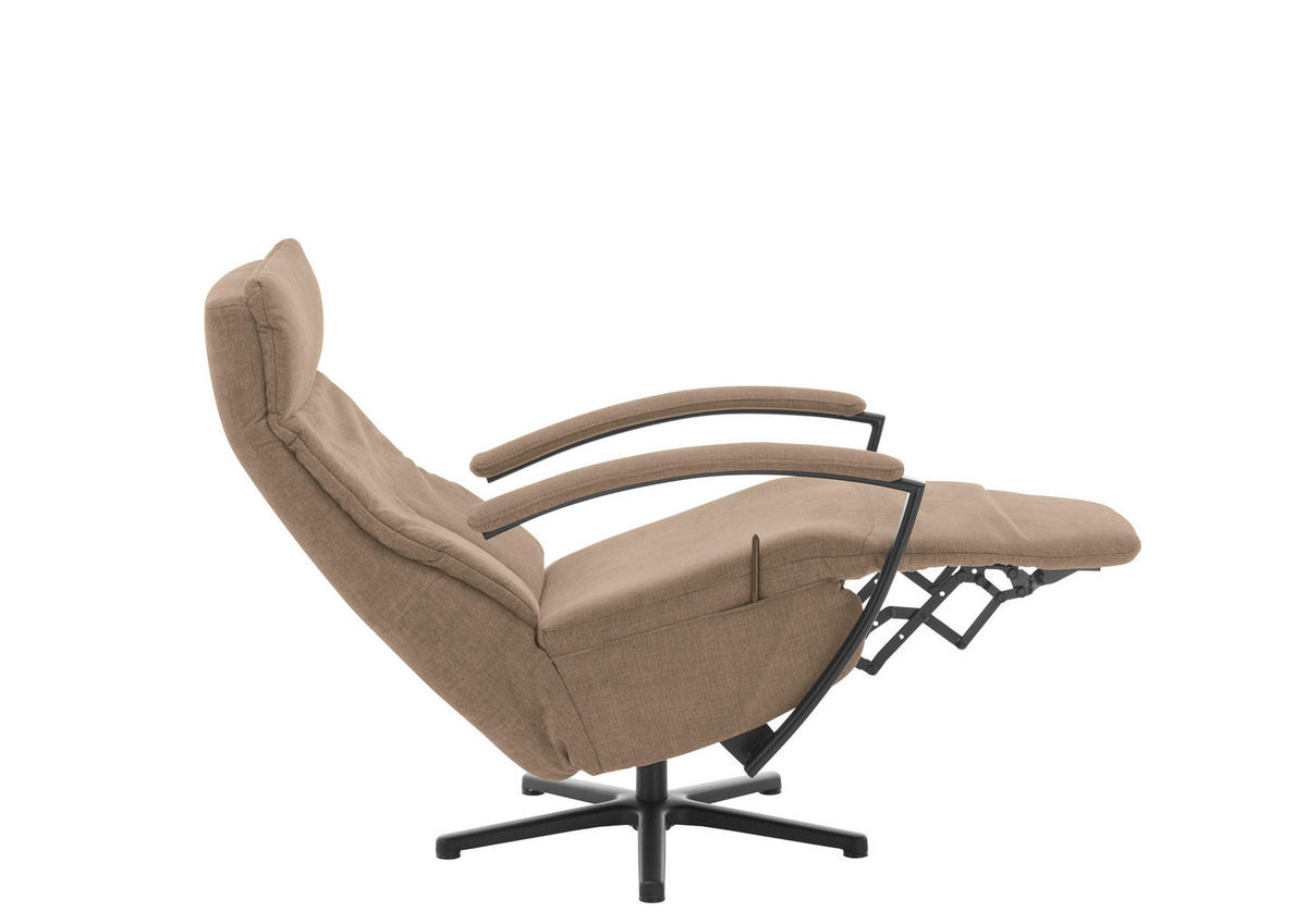 RELAXSESSEL in Textil Hellbraun  - Hellbraun/Schwarz, Design, Textil/Metall (76/110/83cm) - Beldomo Speed