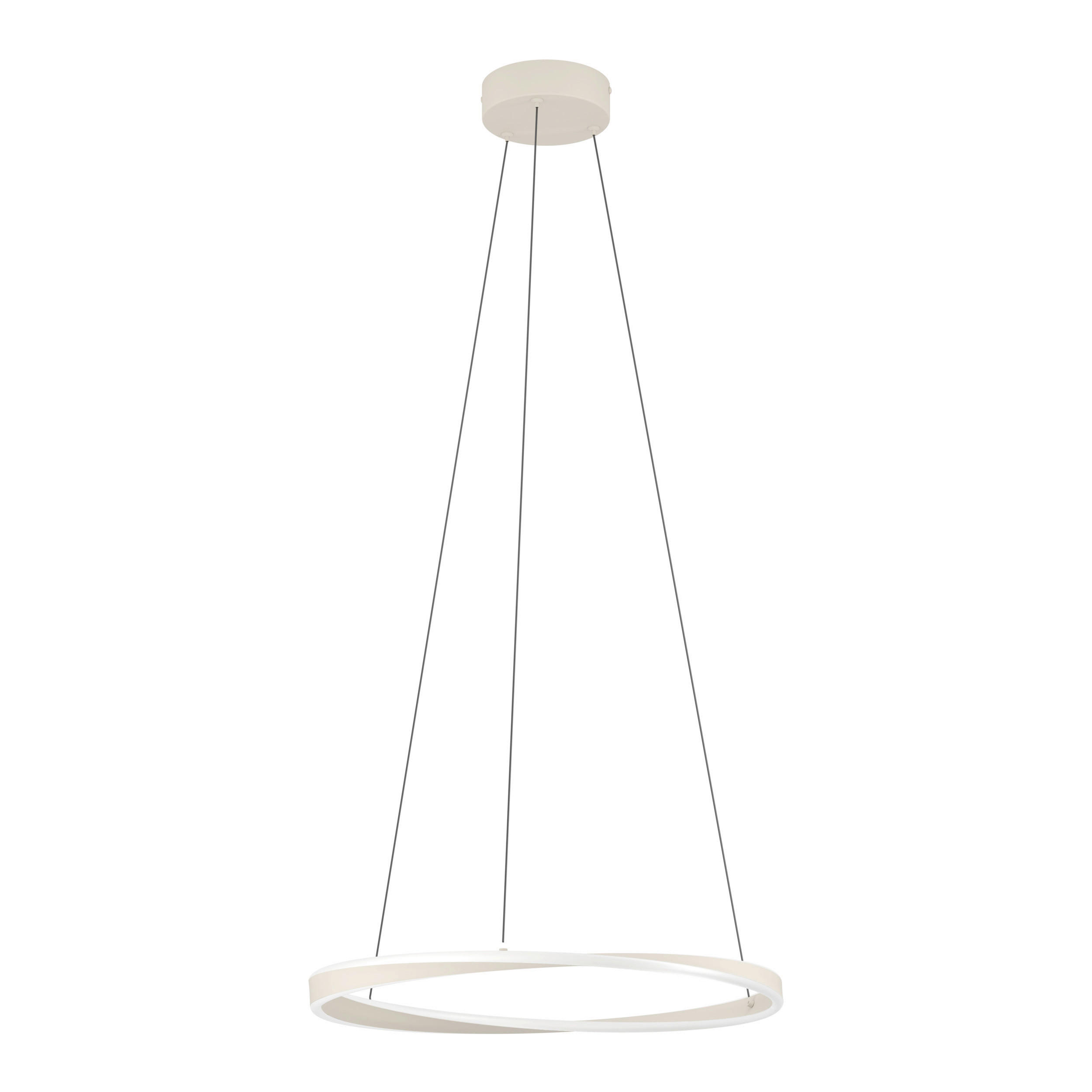 LED-HÄNGELEUCHTE Camerota 57/120 cm  - Sandfarben/Weiß, Design, Kunststoff/Metall (57/120cm) - Eglo