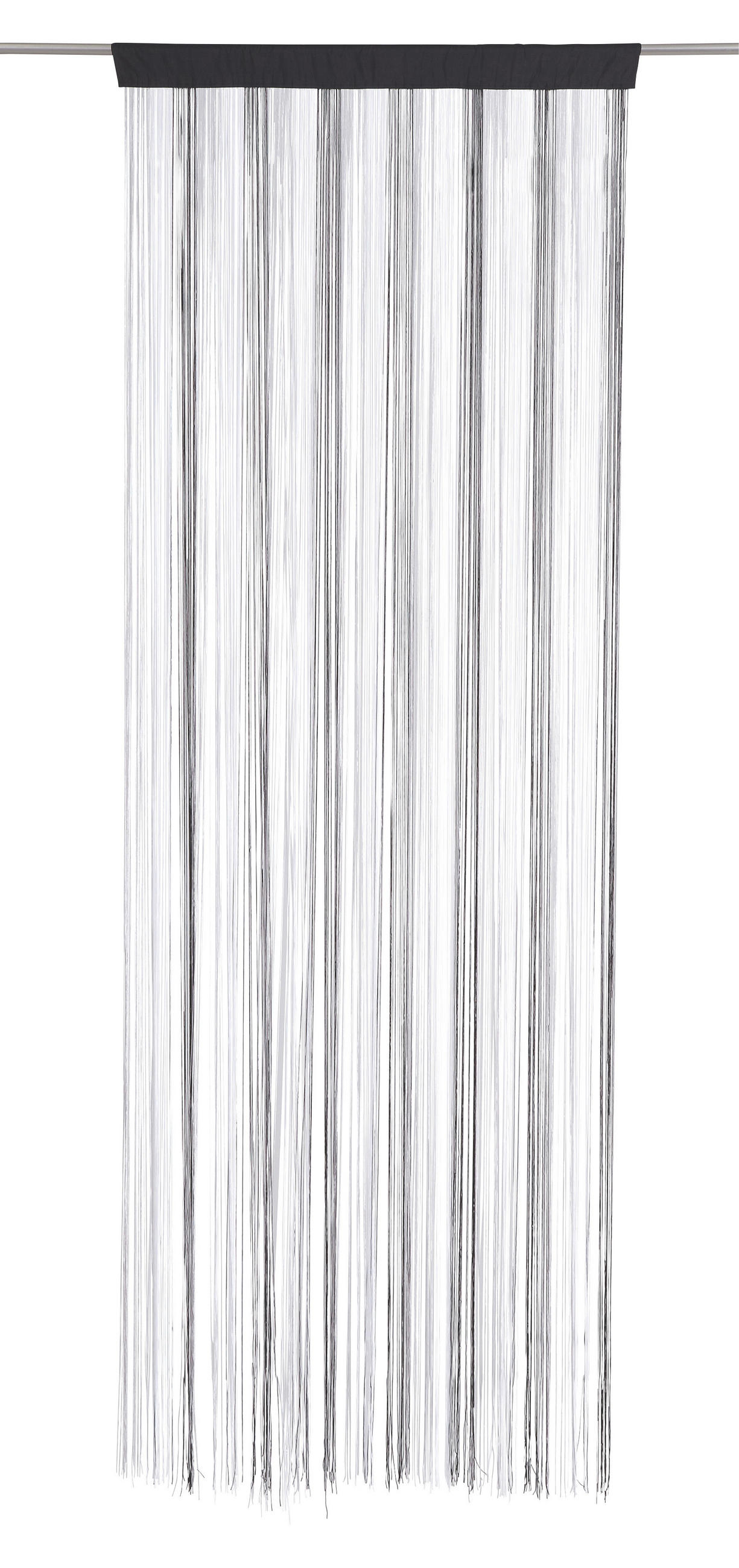 ŠPAGETI ZAVJESA crna, srebrne boje, bijela 90/245 cm - bijela/srebrne boje, Basics, tekstil (90/245cm) - Boxxx