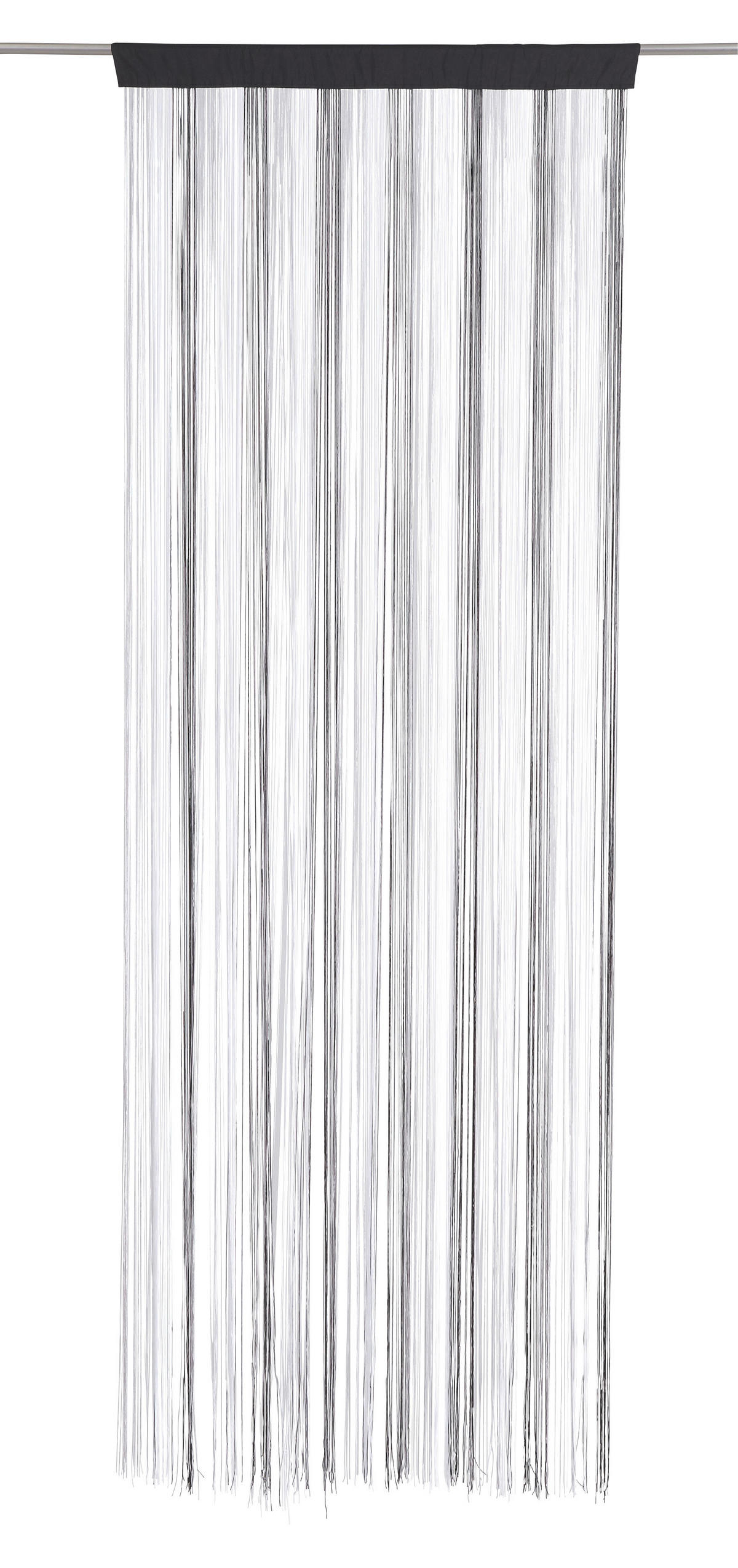 KONČANA ZAVESA crna, srebrna, bela - bela/srebrna, Osnovno, tekstil (90/245cm) - Boxxx