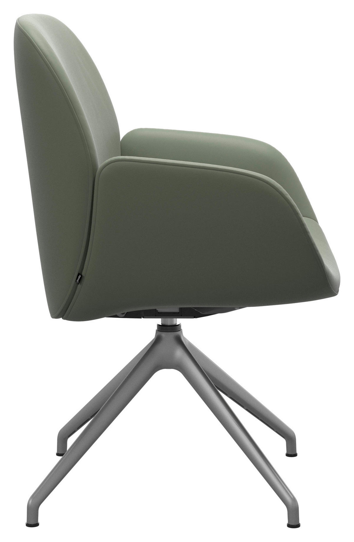ARMLEHNSTUHL  in Aluminium Echtleder pigmentiert  - Grün, MODERN, Leder/Metall (54/91/59cm) - Stressless