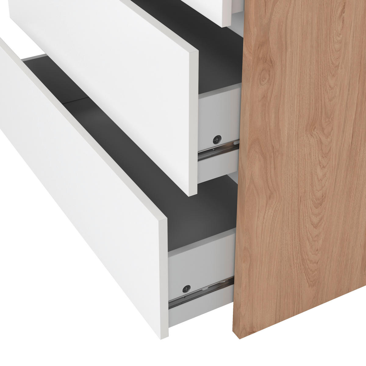 KOMMODE  in 80/84/48 cm  - Eichefarben/Weiß, KONVENTIONELL, Holzwerkstoff (80/84/48cm) - Boxxx