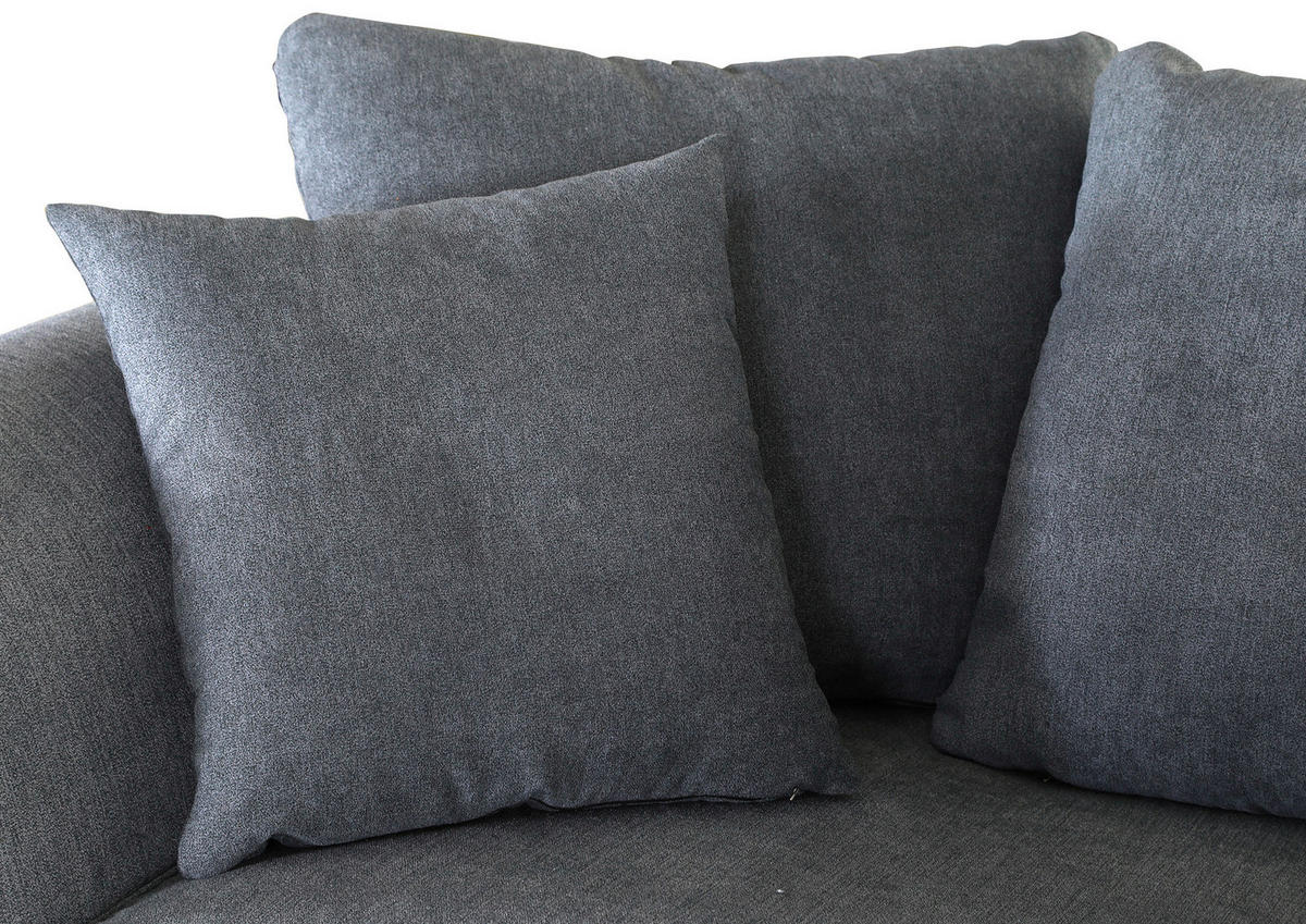 BIGSOFA in Flachgewebe Dunkelgrau  - Dunkelgrau/Dunkelbraun, Konventionell, Holz/Textil (270/80/110cm) - Livetastic