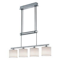 HÄNGELEUCHTE GARDA 77/95-150 cm   - Weiß/Nickelfarben, Design, Textil/Metall (77/95-150cm) - Trio Leuchten