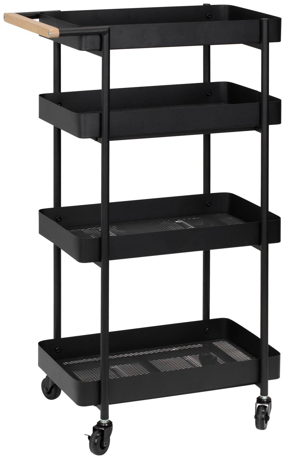 SERVIERWAGEN in Schwarz  - Schwarz/Naturfarben, MODERN, Holz/Kunststoff (51.5/85.5/29cm) - PBJ