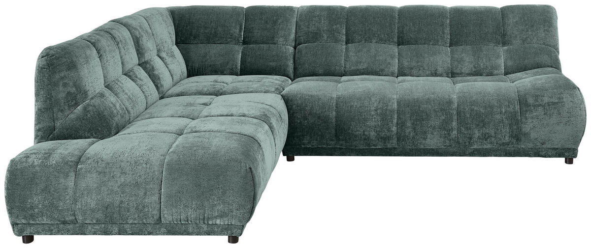 ECKSOFA Chenille Türkis  - Türkis/Schwarz, Modern, Kunststoff/Textil (250/284cm) - Livetastic