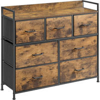 KOMMODE , 98/85/28.5 cm, 7 Schublade(n)  - Schwarz/Braun, Trend, Holzwerkstoff/Metall (98/85/28.5cm) - Boxxx