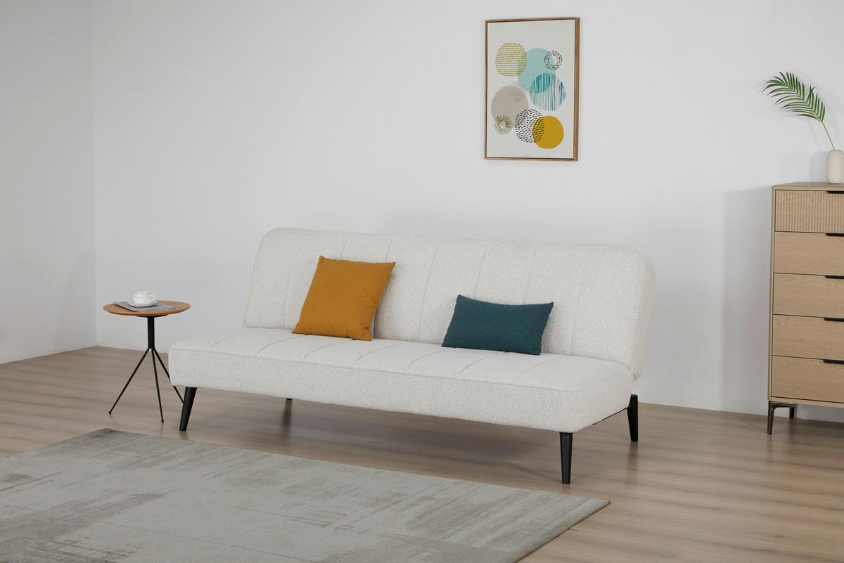 SCHLAFSOFA Holz, Textil Beige  - Beige/Schwarz, Design, Holz/Textil (192/82/90cm) - Livetastic