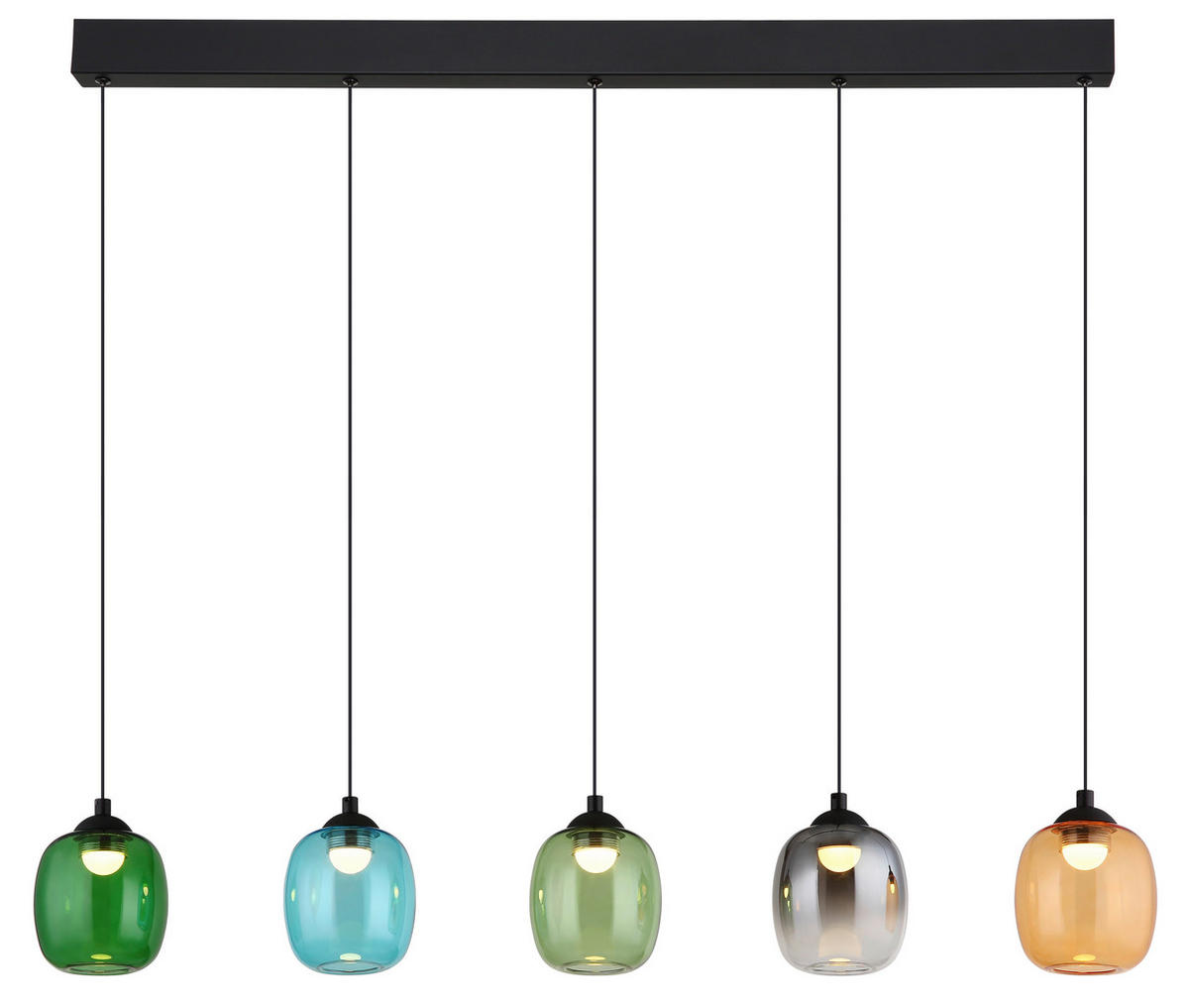 LED-HÄNGELEUCHTE 102/12/150 cm  - Blau/Dunkelgrün, Basics, Glas/Kunststoff (102/12/150cm)