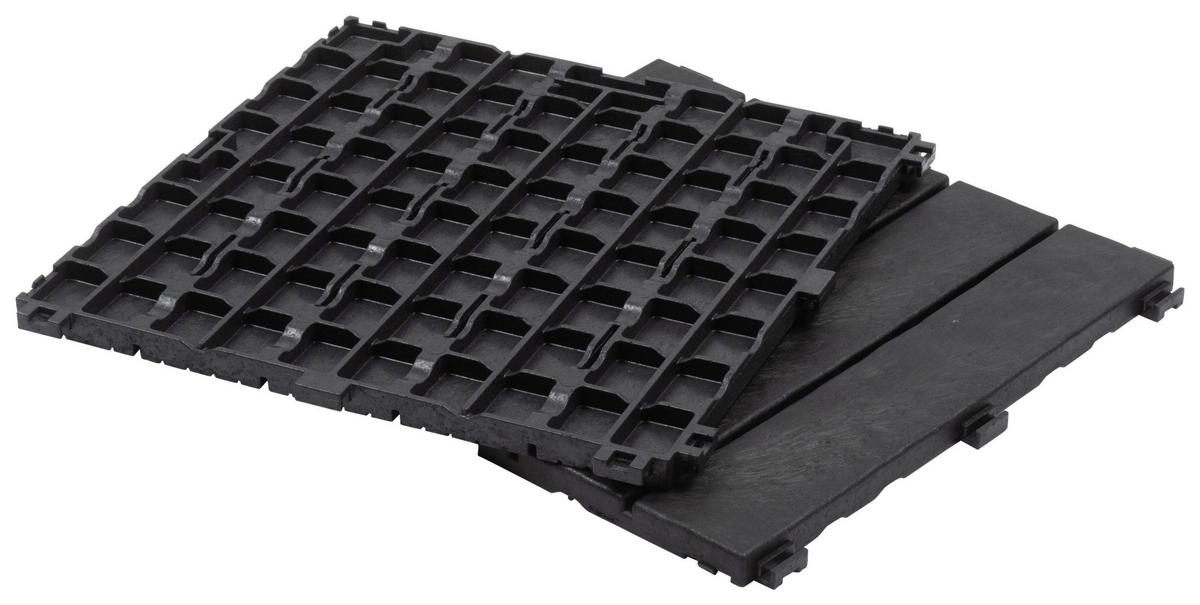 TERRASSENFLIESE GRAPHITE 30X30CM 6-ER SET  - Graphitfarben, MODERN, Kunststoff (31,3/31,3/9cm)