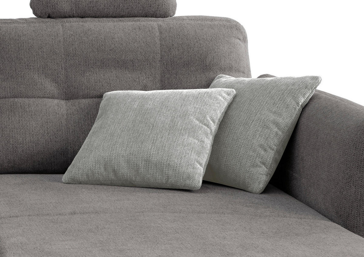 ECKSOFA in Chenille Graubraun  - Graubraun/Hellgrau, Modern, Holz/Textil (250-280/176cm) - Livetastic