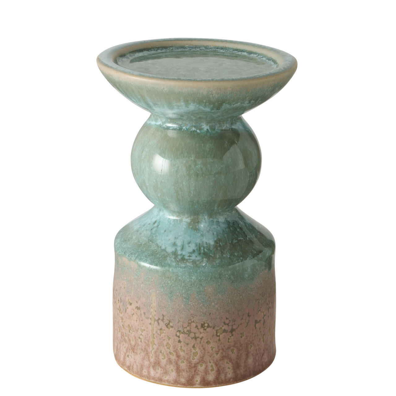 LJUSSTAKE  - beige/grön, Basics, keramik (10/15cm)