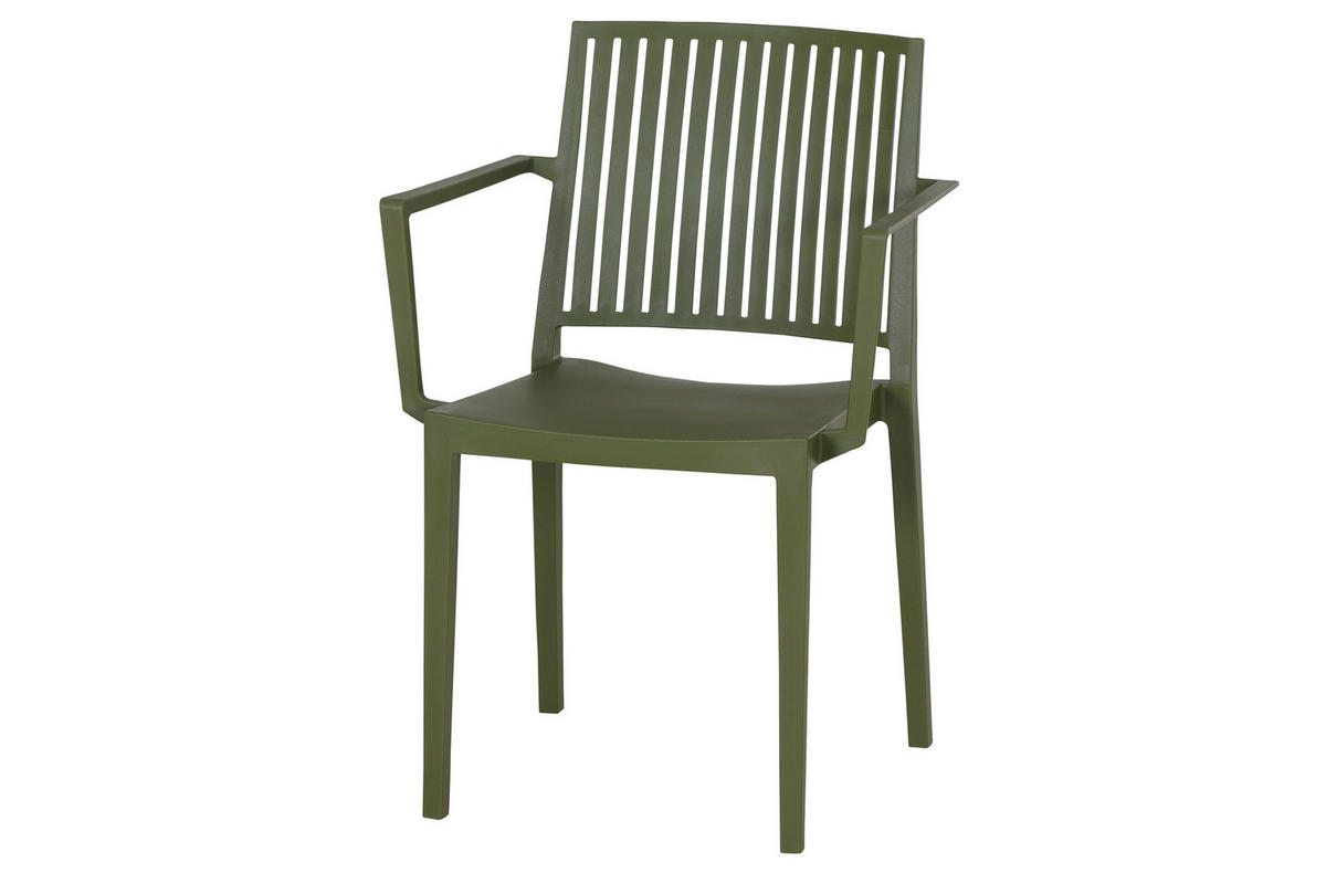 GARTENGARNITUR 5-teilig Stahl  - Anthrazit/Grün, Basics, Kunststoff/Metall (80/80/80cm) - Siena Garden