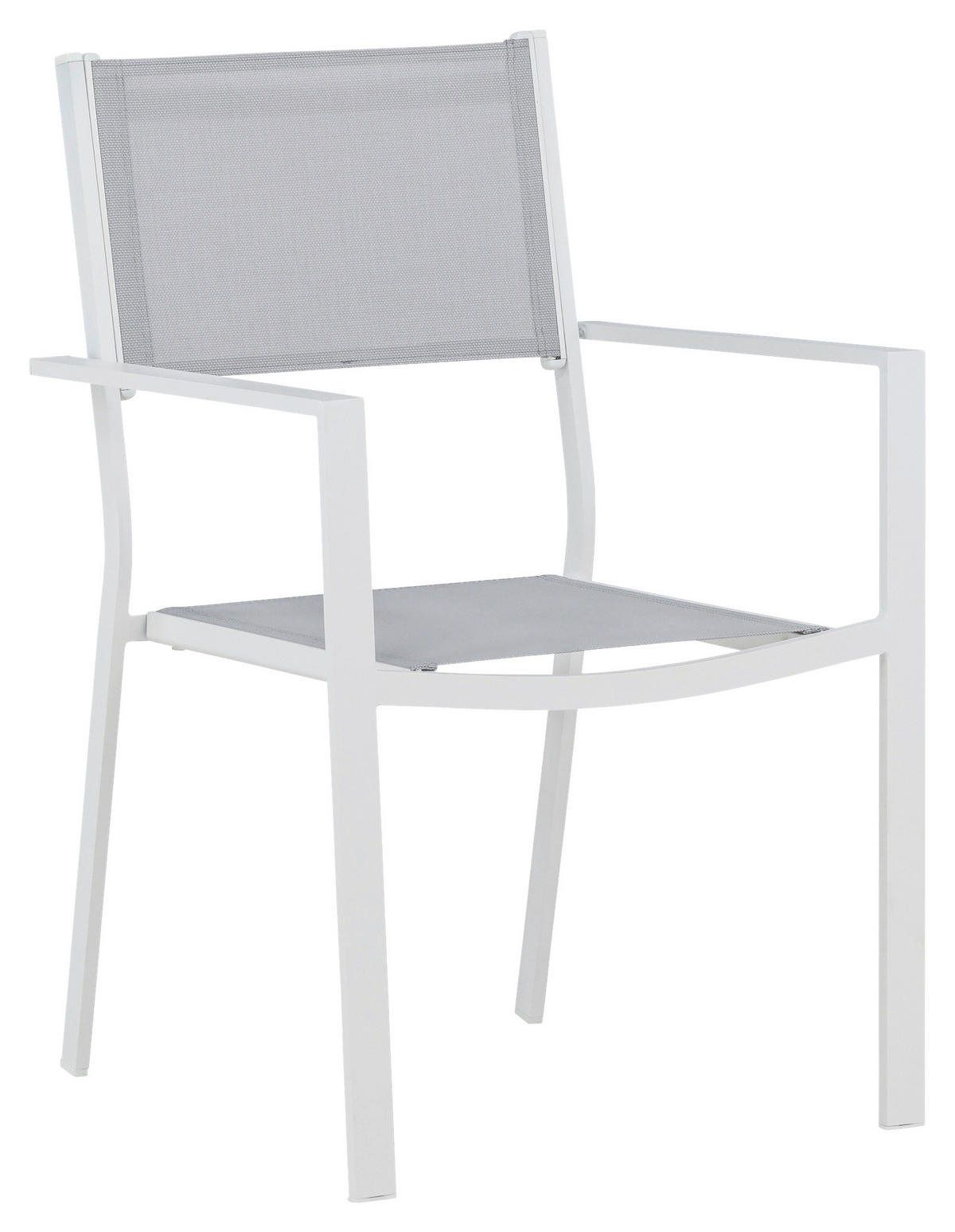 STAPELSESSEL - Weiß, KONVENTIONELL, Textil/Metall (56.5/88/61cm) - Gardenson