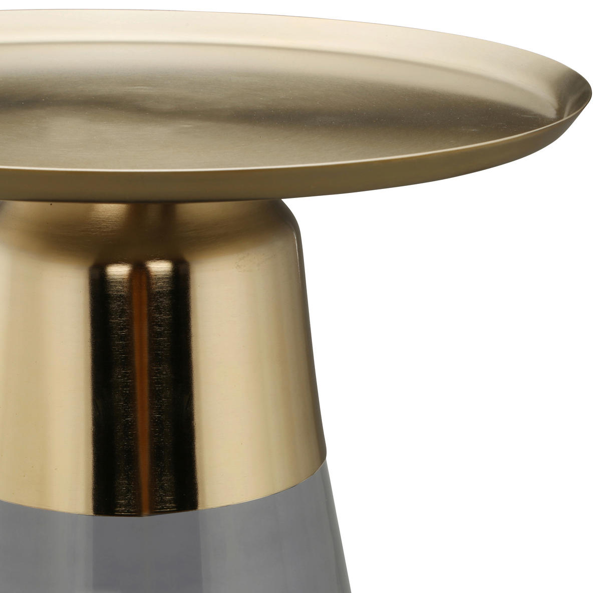 BEISTELLTISCH in Metall, Glas  - Goldfarben/Grau, Design, Glas/Metall (42/51cm) - Kayoom