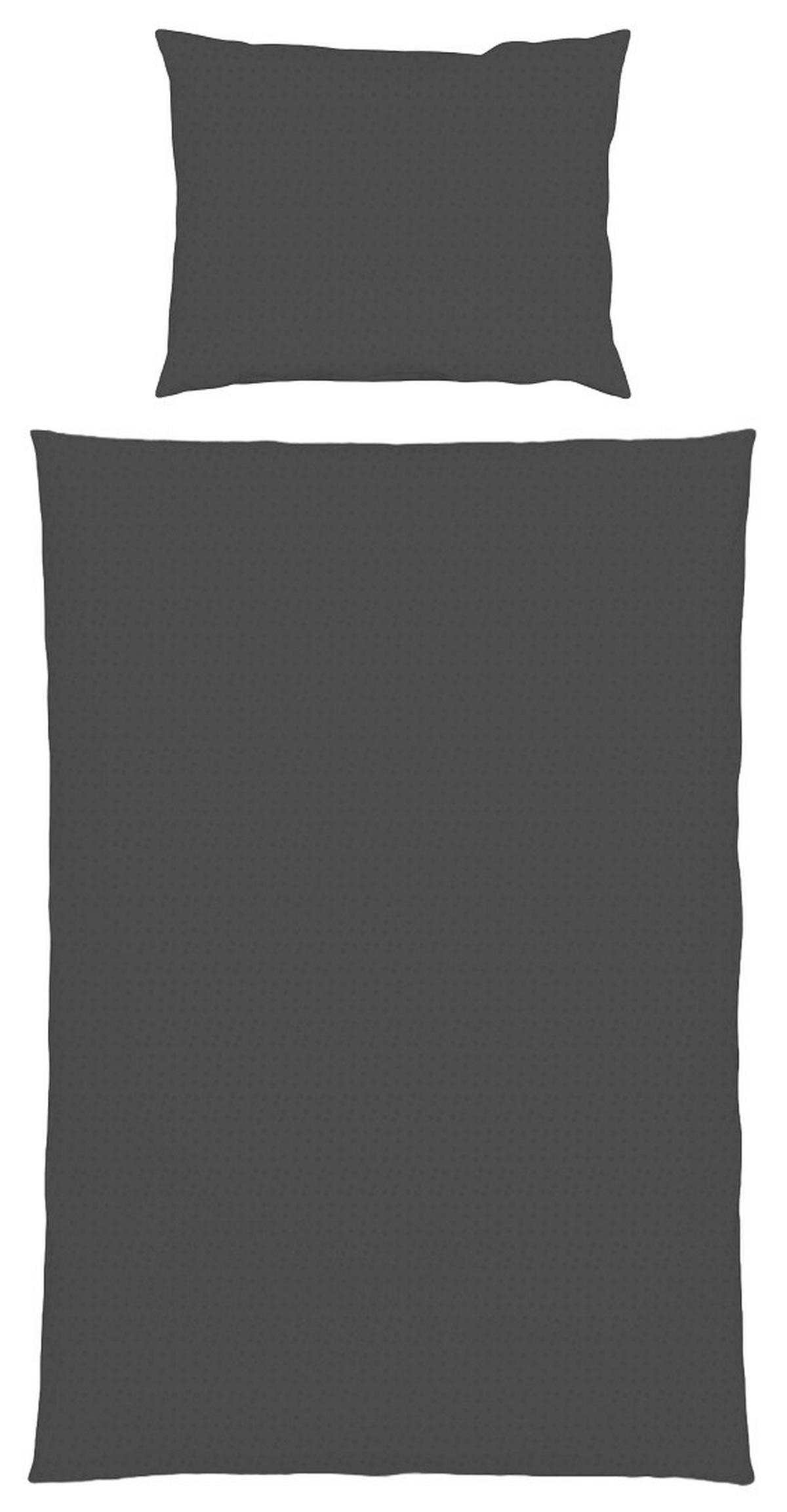 BETTWÄSCHESET Damast 160/210 cm  50 cm/70 cm  - Anthrazit, Basics, Textil (160/210cm) - Dieter Knoll