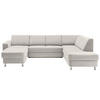 WOHNLANDSCHAFT in Chenille Creme, Weiss  - Chromfarben/Weiss, Design, Kunststoff/Textil (165/301/198cm) - Xora