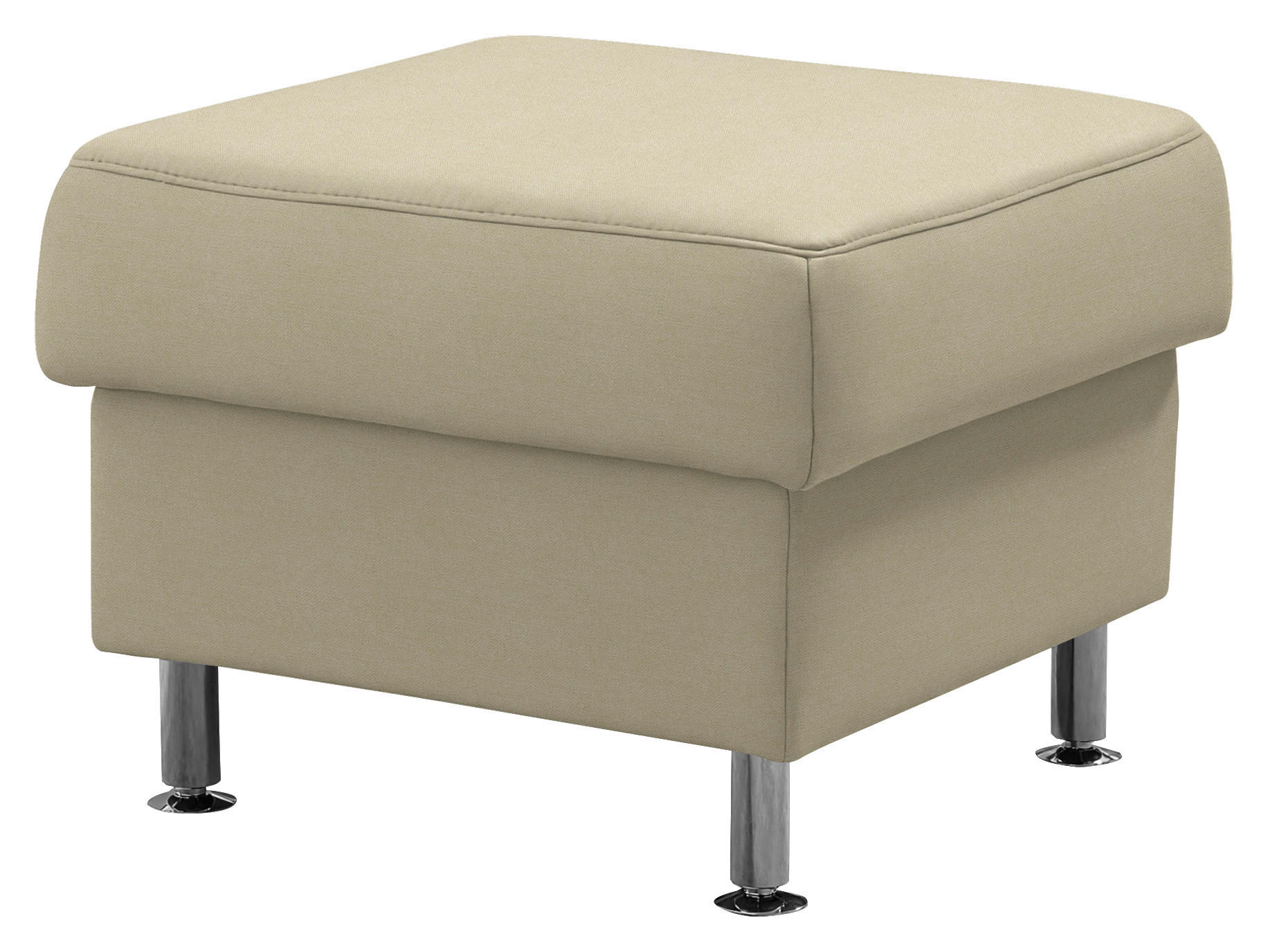 HOCKER Textil Naturfarben  - Alufarben/Naturfarben, Konventionell, Textil/Metall (60/46/60cm) - Beldomo Comfort
