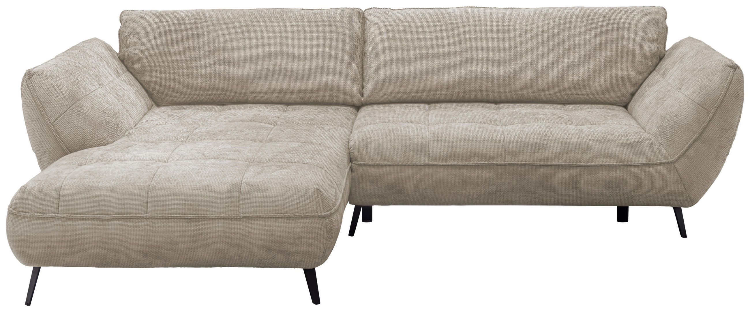 Thumbnail - Livetastic Ecksofa Samoa, Sand, Textil, 3-Sitzer, Füllung: Silikon, Schaumstoffflocken, Ottomane links, L-Form, 282x187 ...