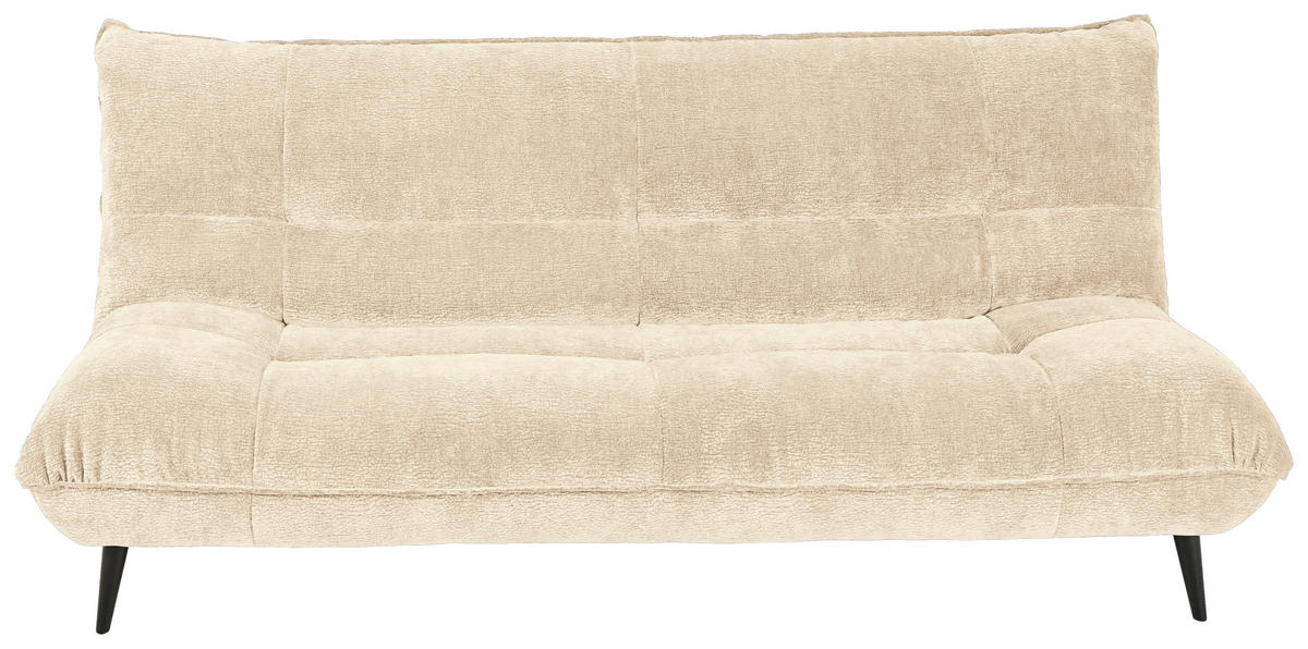 3-SITZER-SOFA in Mikrofaser Creme  - Creme/Schwarz, KONVENTIONELL, Textil/Metall (230/100/101cm) - Hom`in