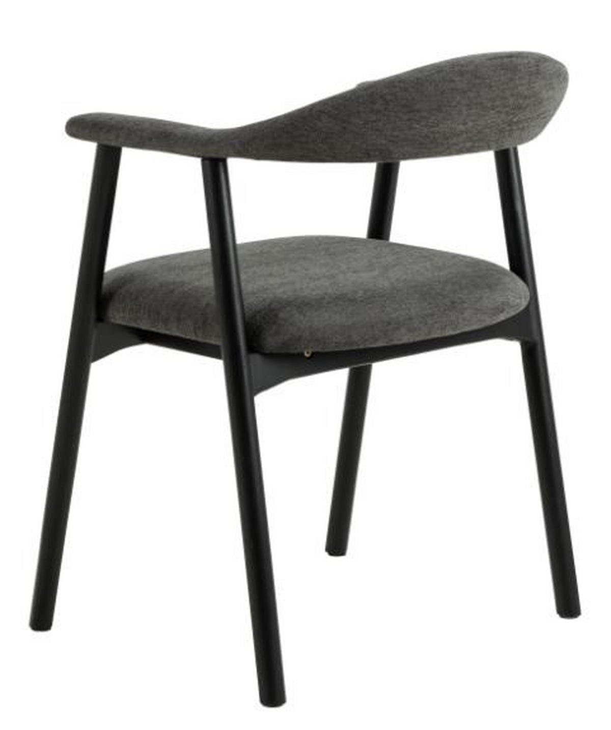 ŽIDLE S PODRUČKAMI, plochá tkanina, černá, tmavě šedá - černá/tmavě šedá, Moderní, dřevo/textil (56/75,5/54cm) - MID.YOU